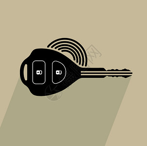 无钥匙进入car远程关键字符号矢量图插画