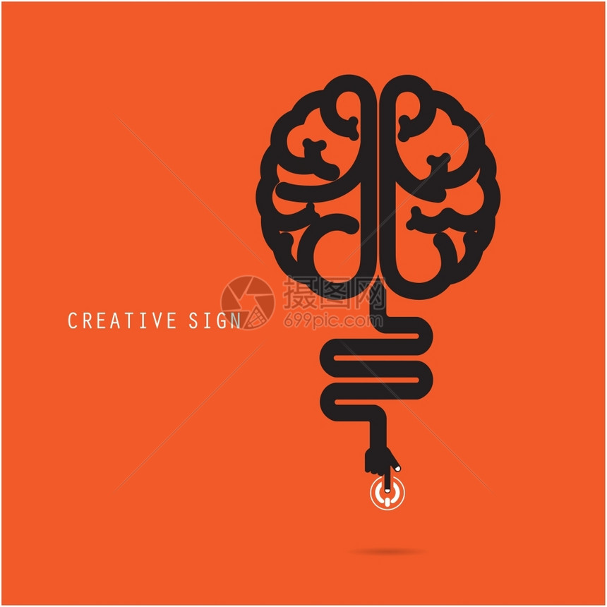创意大脑概念设计海报传单封面或小册子商业和教育概念图片