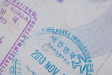 韩国签证素材允许入境旅行韩国入境旅行签证概念背景