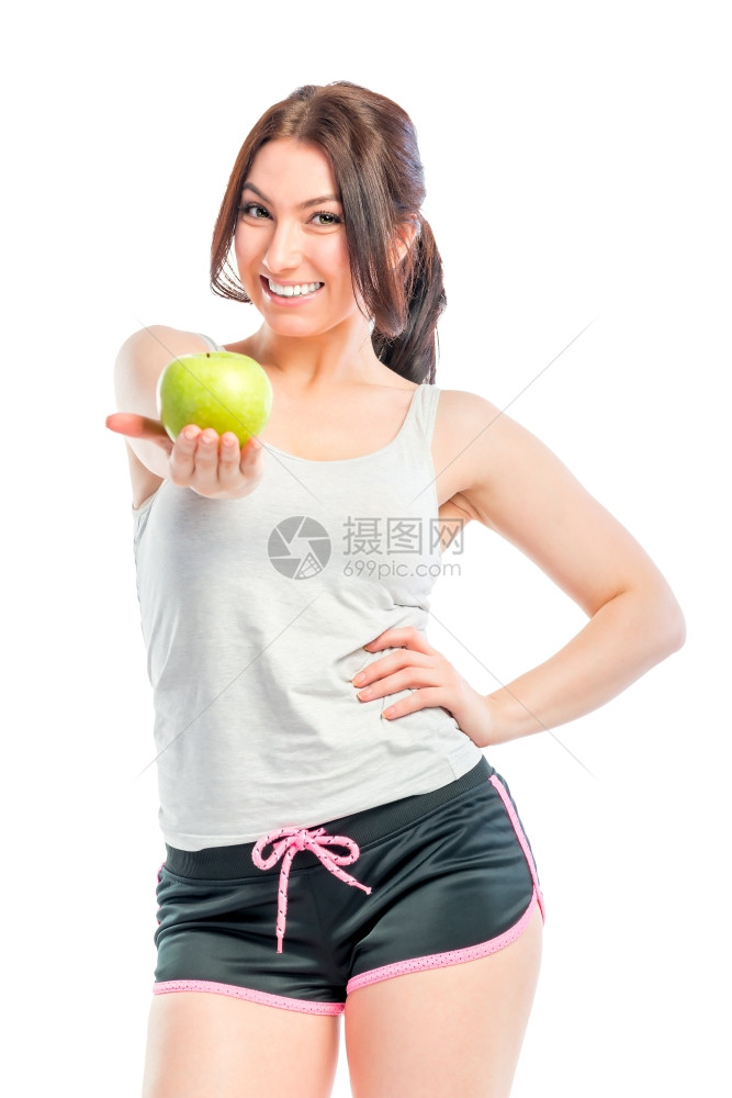 运动员拥有绿苹果图片