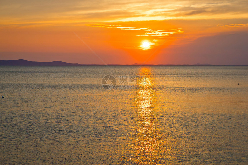 海平面达马提亚croati的日落史诗图片