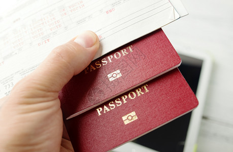 机票护照和信用卡旅游规划图片