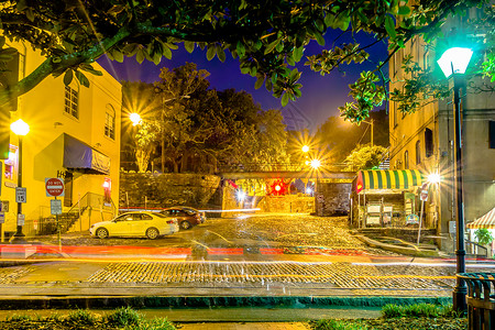 夜晚的街道景象图片