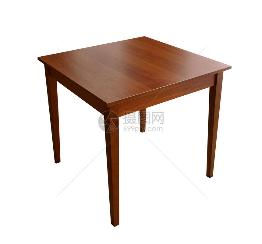 四条腿的木板桌白底图片