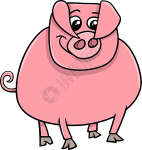 猪畜养殖动物品的漫画插图图片