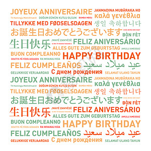 周年店庆海报不同语言的庆祝卡片快乐世界的生日卡片背景