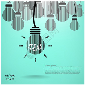 创意灯泡背景和商业概念图片