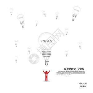 创意灯泡背景商业概念矢量插图图片