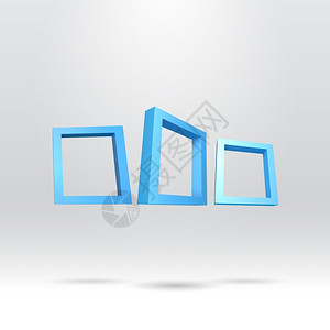 蓝色矩形框架背景图片