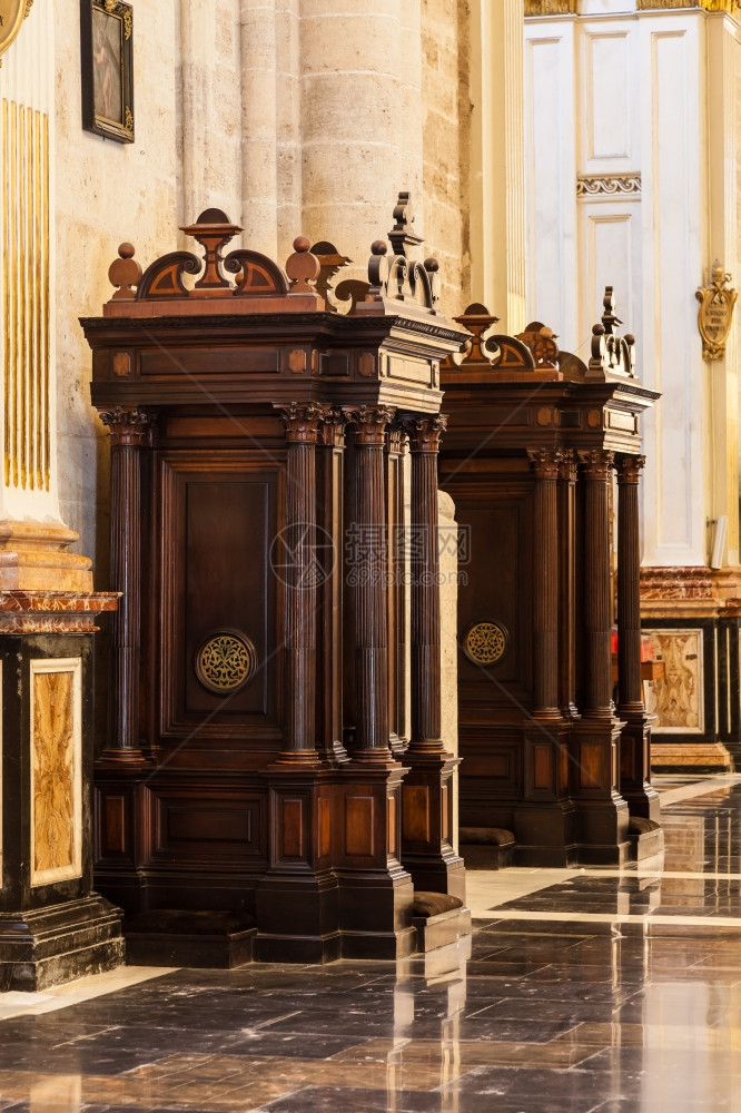 天主教堂内部宗细节150岁木制图片