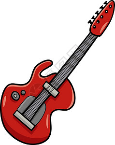 纤维板电动吉他音乐器剪辑艺术漫画插图插画