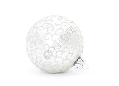 白色背景上孤立的银质球高清图片