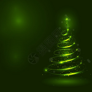 闪亮的圣诞树神奇苦节树快乐的新年和圣诞节抽象背景图片