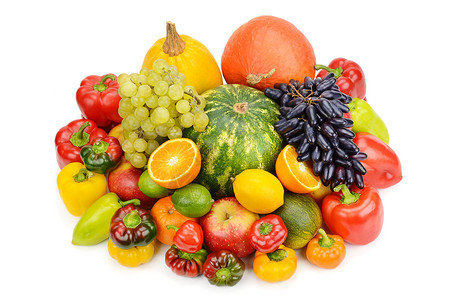 孤立的水果和蔬菜，优质矿物质，卡路里充值成功图片