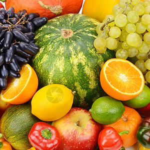 水果和蔬菜的明亮背景图片