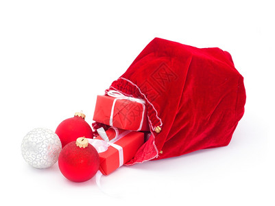 带圣诞球和礼品盒的红包图片