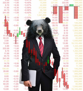 拥有熊头的商人在托克投资概念中图片