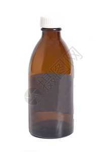 白色背景的棕药瓶图片