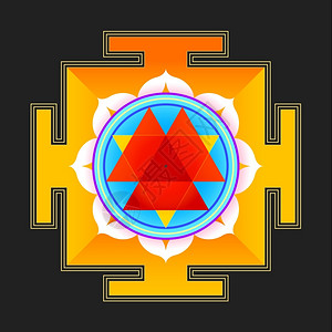 索特拉黑色背景xa上孤立的矢量带色hindusmrgayntrdumrgay演示三角图设计图片