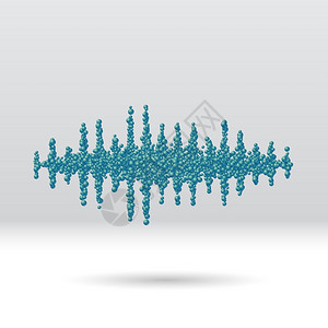 泰皮奇由混乱的分散蓝球组成声波形设计图片
