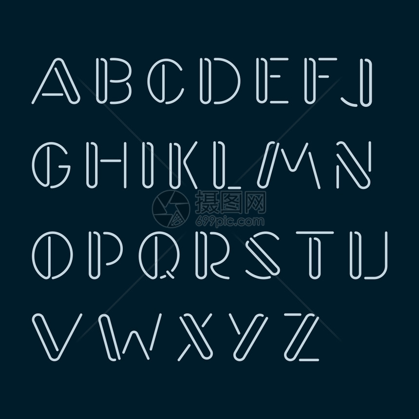 手工制拉丁文英字母体图片