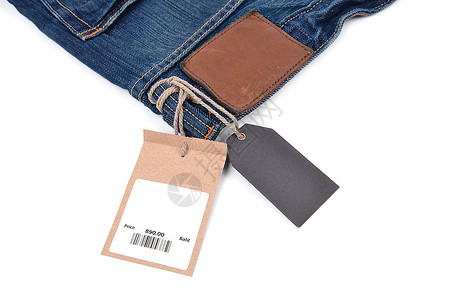 条码标签带有条码的牛仔裤纹身价格标签背景