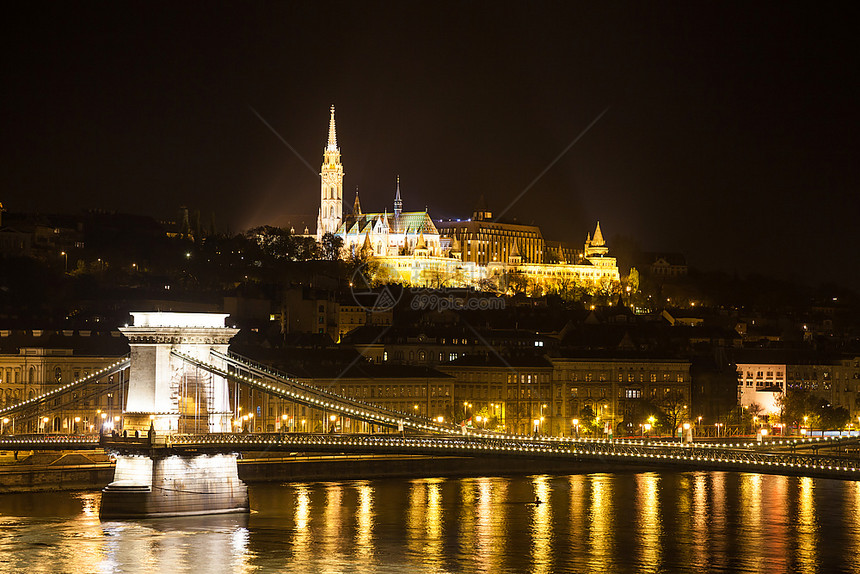 Danube上的链桥最萌芽的宿主图片
