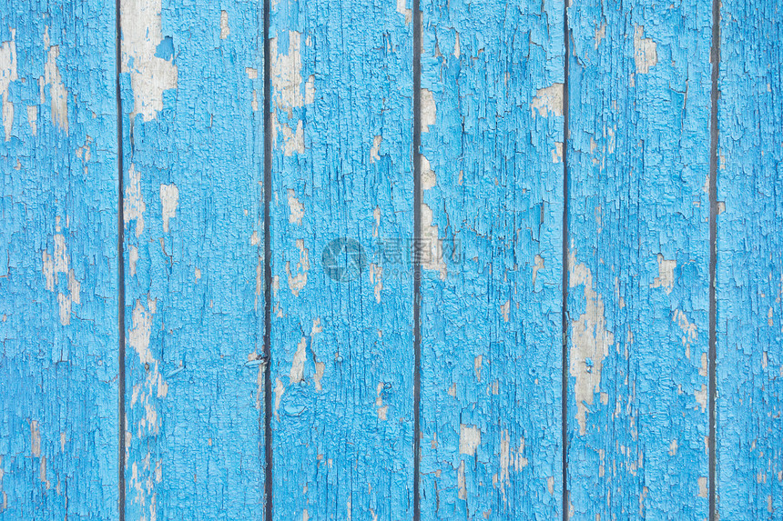 蓝木背景栅栏图片