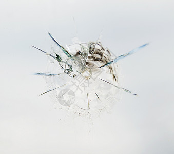爆炸碎片素材玻璃中圆弹孔有射线裂缝背景