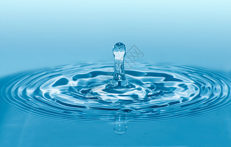 蓝色水滴宏观投射背景图片