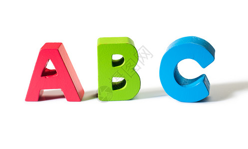 英语abc多色字母abc由木制成背景