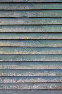 由旧水平木板淡色绿漆和黄苔木组成的棚墙垂直部分图片