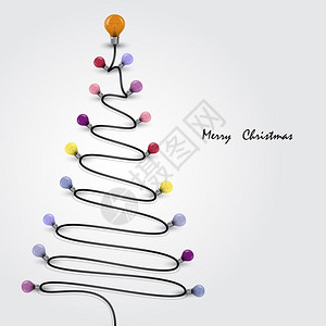 彩色灯泡和圣诞树符号merychistma抽象背景高清图片