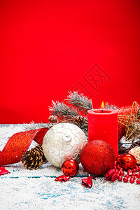 红色喜庆圣诞装饰图片