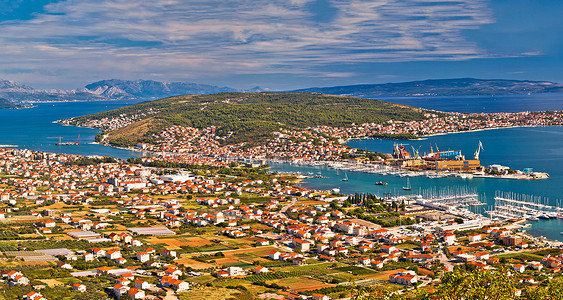 Trogi和cv岛dalmticroti的空中全景高清图片