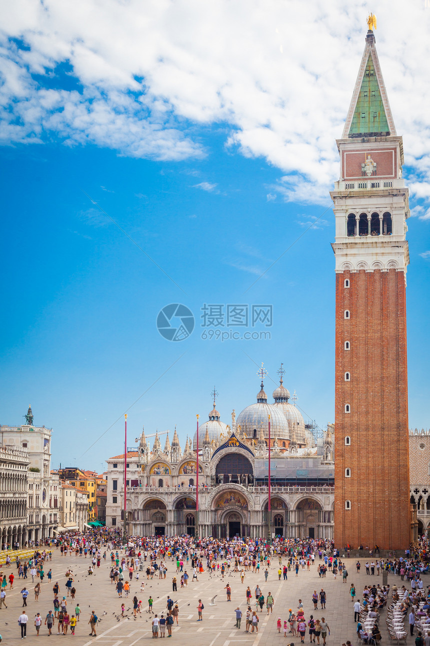 圣记和的钟塔圆在威尼斯意大利92015年图片