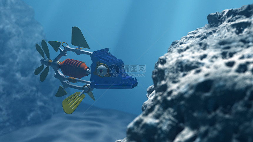 深海中的机器鱼图片