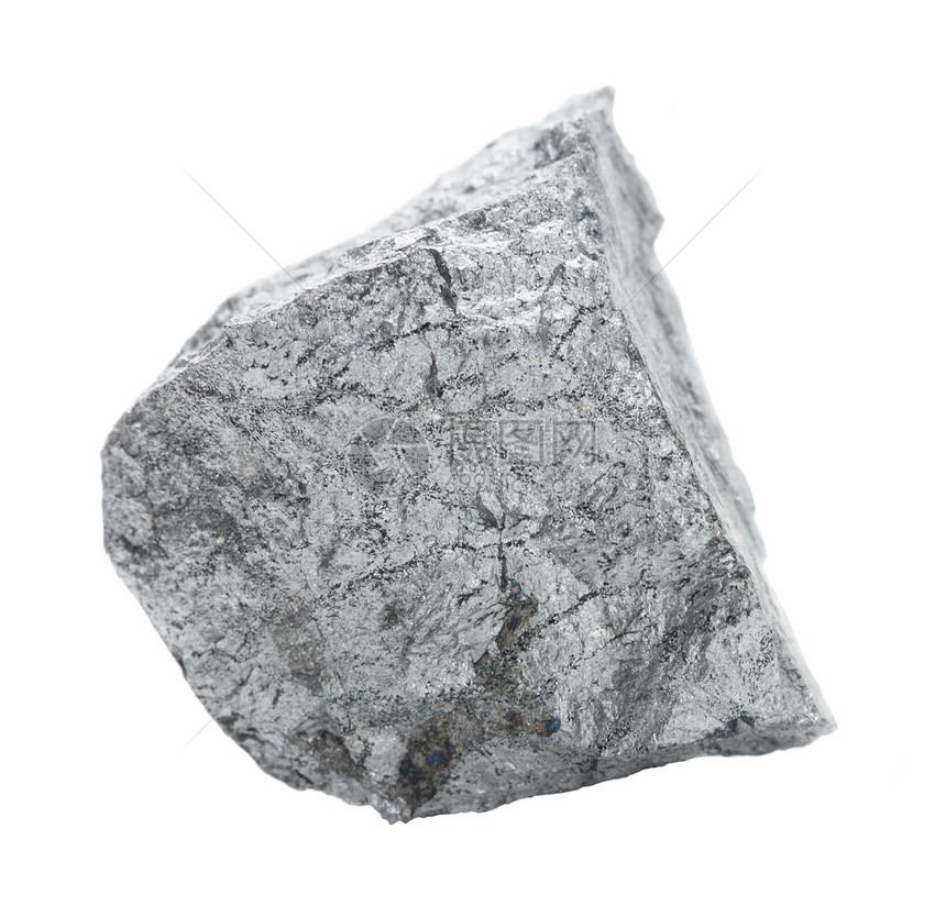 在白色背景上分离的钴矿物石宏观图片