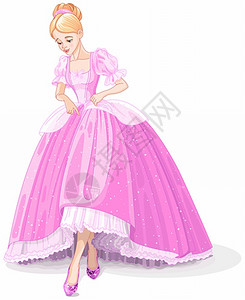 公主鞋身着芭蕾礼服的漂亮美女插画