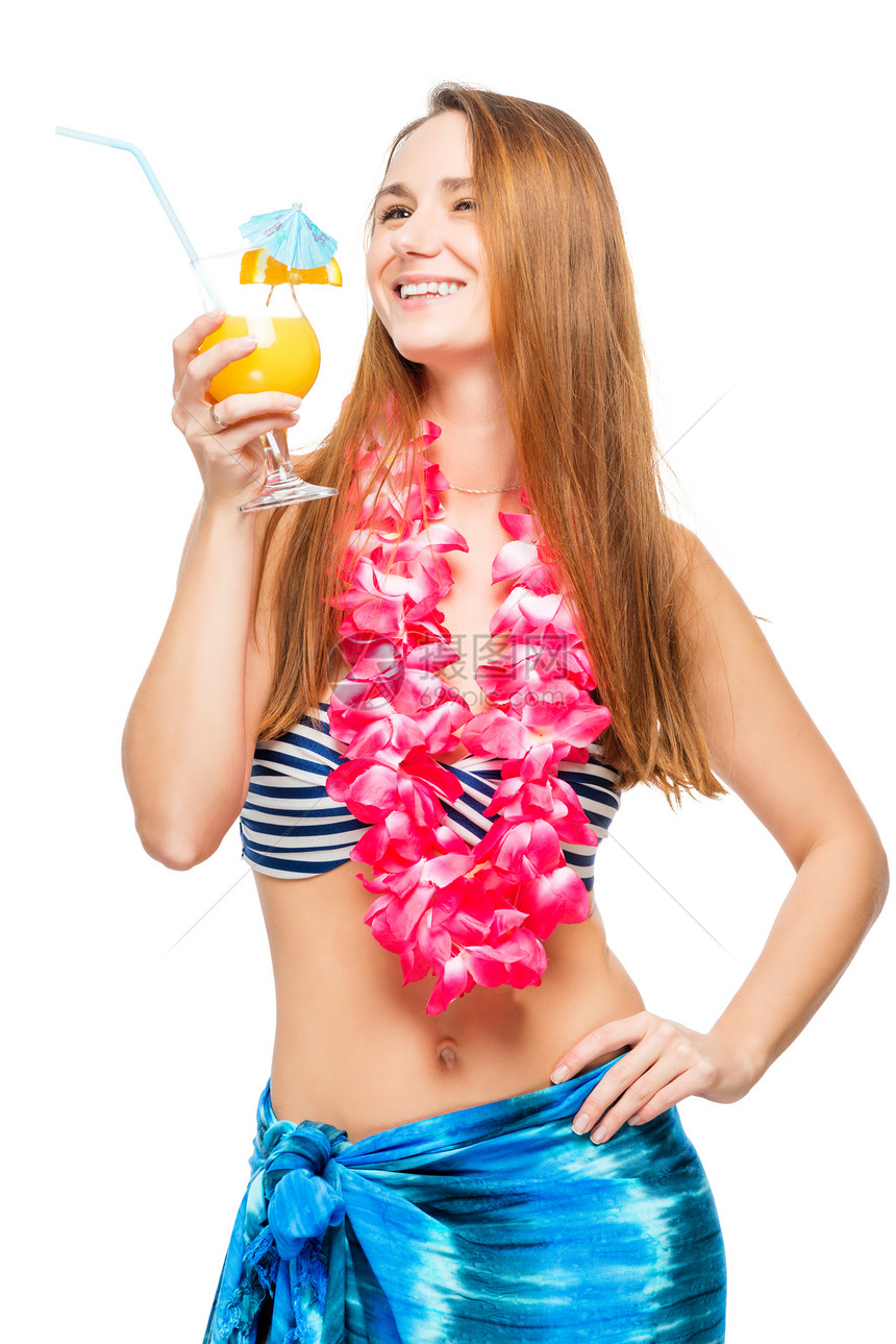 派对上喝鸡尾酒的女孩图片