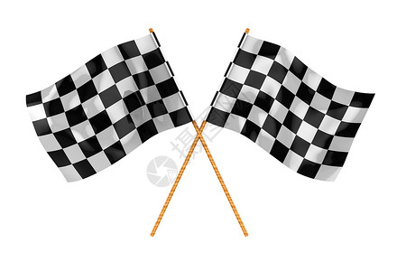 矢量风3个插图显示两张跨越的启动旗以白色隔开启动旗背景