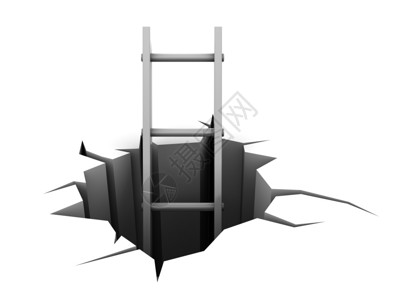 抽象的3d梯子在洞中的插图梯子在洞中的插图图片