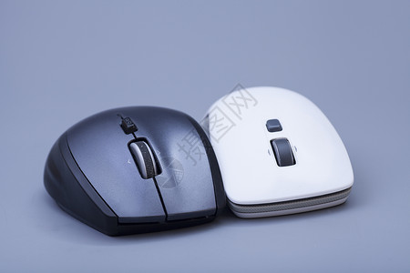鼠标光标素材灰色上的白无线计算机鼠标背景