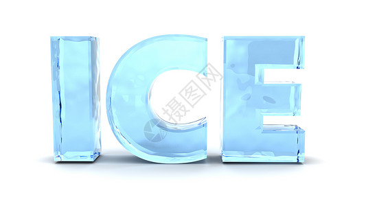 白色背景上的冰符号抽象3d插图背景图片