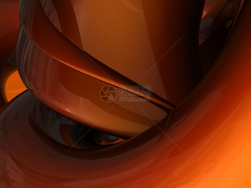 橙色金属背景抽象3d插图图片