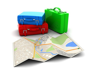 3个和行李旅游概念插图图片