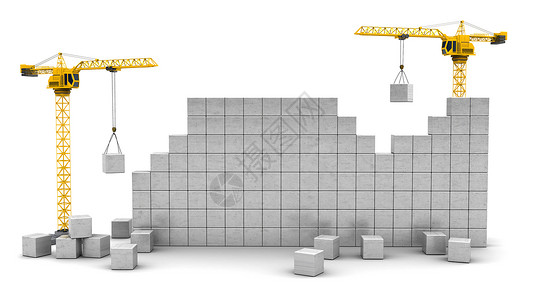3d说明两台带有文字空间的起重机墙壁图片