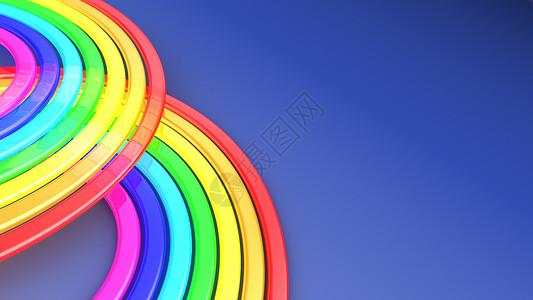 带有复制空间的彩虹背景抽象3d插图图片