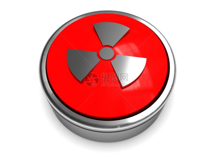 3d白色背景的核灭火按钮插图图片