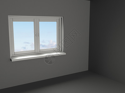 空灰色房间模板的抽象3d插图背景图片
